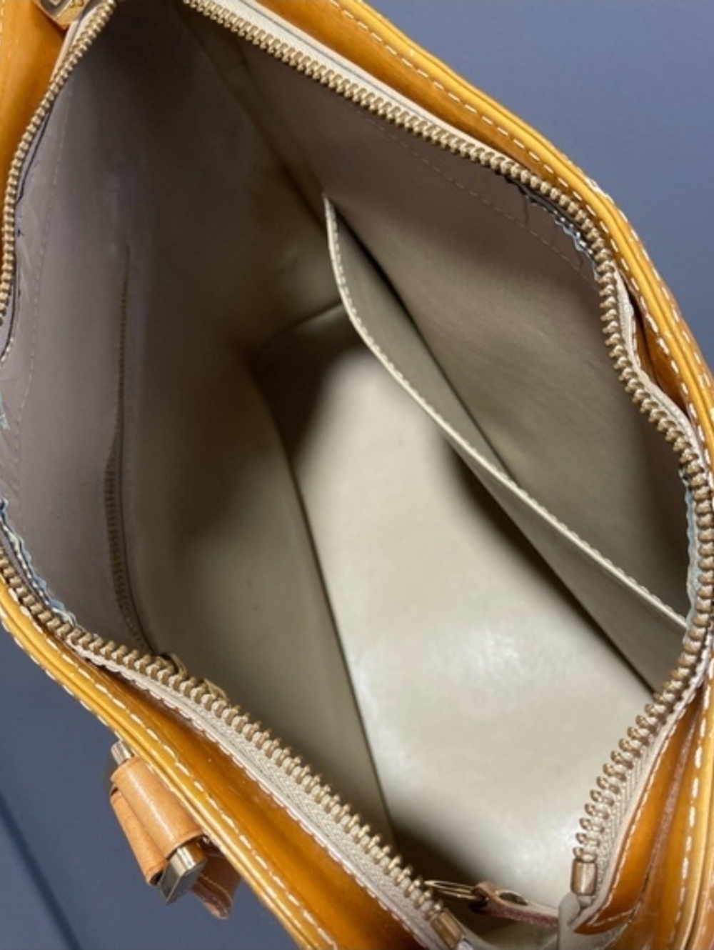 Authentic Louis Vuitton Yellow Monogram Vernis Houston Tote Bag - Picture 12 of 16